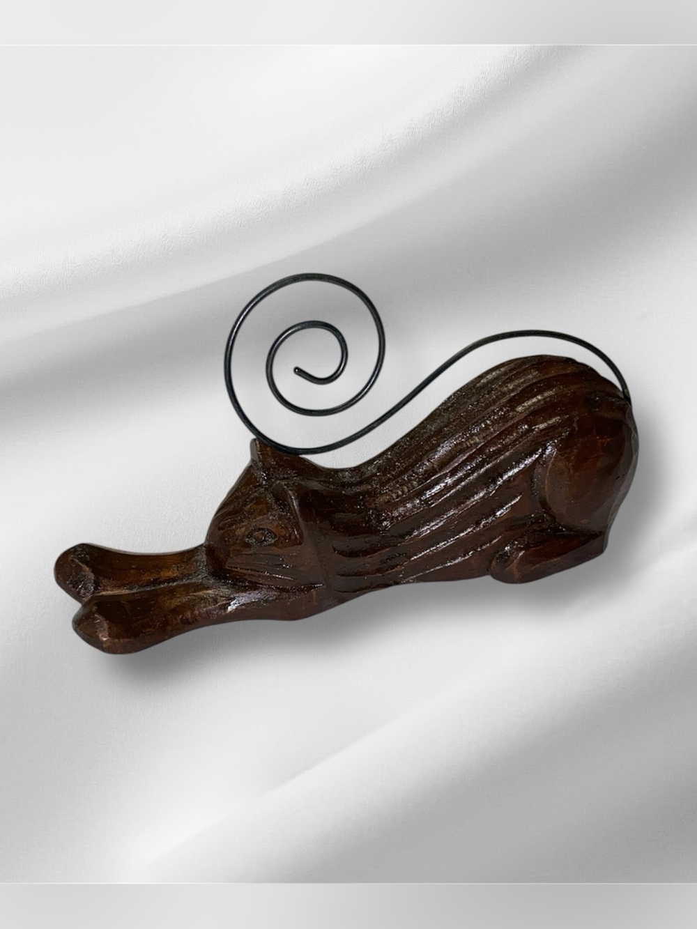 Wooden Cat Stretching Picture holder - Picture 2 of 7